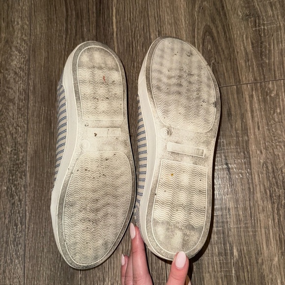 Kelly & Katie Blue Striped Canvas Slip-On Sneakers - Picture 3 of 3